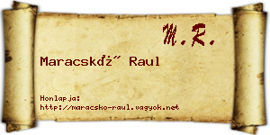 Maracskó Raul névjegykártya